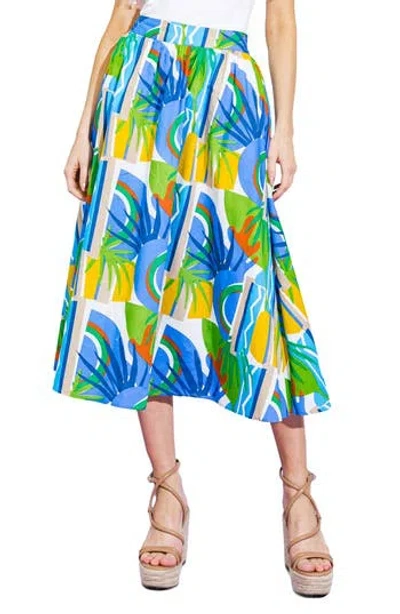 Flying Tomato Printed Cotton Midi Skirt In Multi