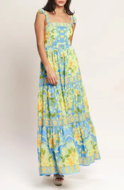 Flying Tomato Printed Maxi Dress In Blue