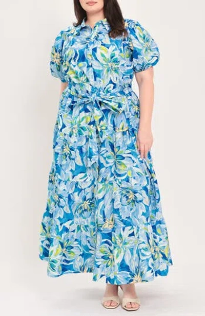 Flying Tomato Printed Maxi Dress In Blue