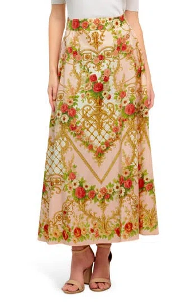 Flying Tomato Printed Midi Skirt In Pink