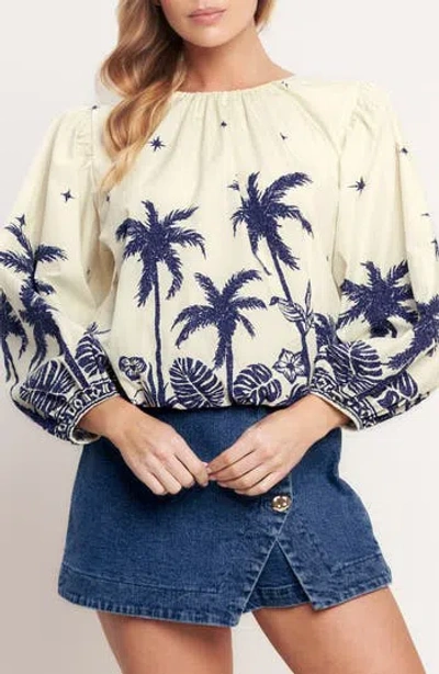 Flying Tomato Printed Puff Sleeve Top In Multi