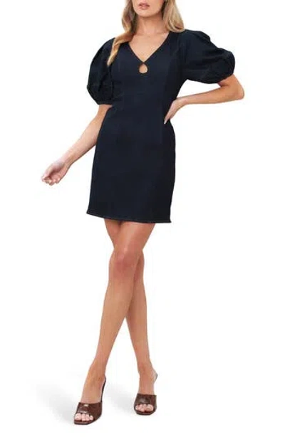 Flying Tomato Puff Sleeve Denim Minidress In Blue