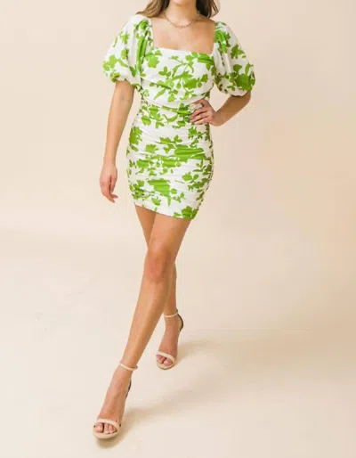 Flying Tomato Puff Sleeve Dress In Green