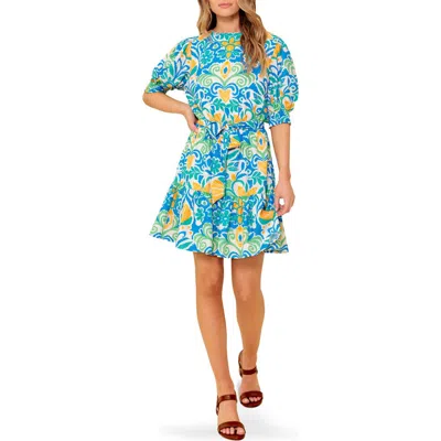 Flying Tomato Puff Sleeve Fit & Flare Minidress