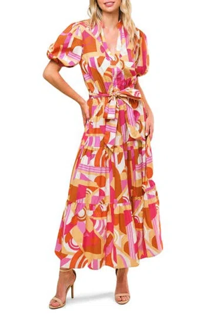 Flying Tomato Puff Sleeve Tiered Cotton Maxi Dress