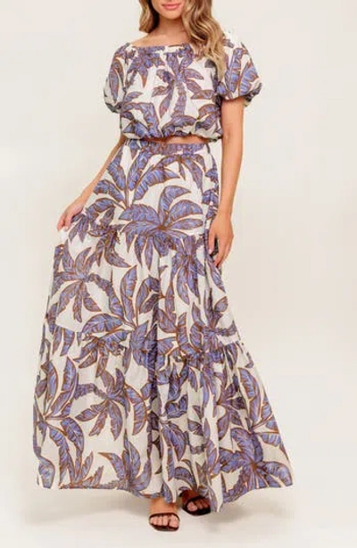 Flying Tomato Puff Sleeve Woven Top In Blue