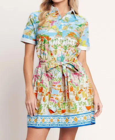 Flying Tomato Riviera Postcard Dress In Multi