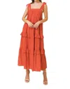 Flying Tomato Ruffled Tiered Midi Dress In Red