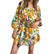 Flying Tomato Sandra Surplice Long Sleeve Chiffon Mini Dress In Orange In Orange
