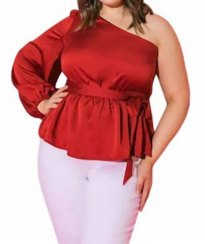 Flying Tomato Satin Party Blouse In Crimson Red