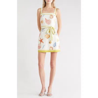 Flying Tomato Seashell Print Belted Minidress In Multi