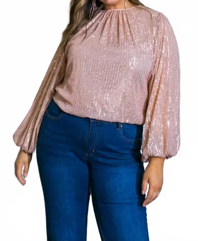 Flying Tomato Sequin Top In Rose Gold In Multi