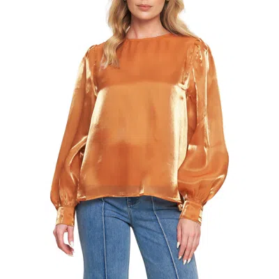 Flying Tomato Sheen Long Sleeve Top In Bronze