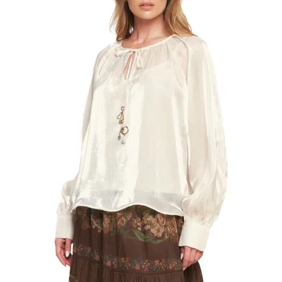 Flying Tomato Sheen Long Sleeve Top In Champagne