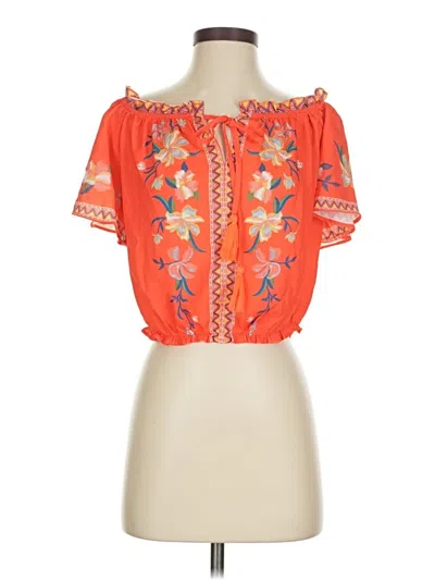 Pre-owned Flying Tomato Short Sleeve Blouse In Orange