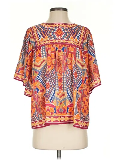Pre-owned Flying Tomato Short Sleeve Blouse In Orange