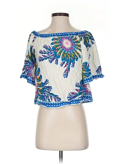 Pre-owned Flying Tomato Short Sleeve Blouse In White