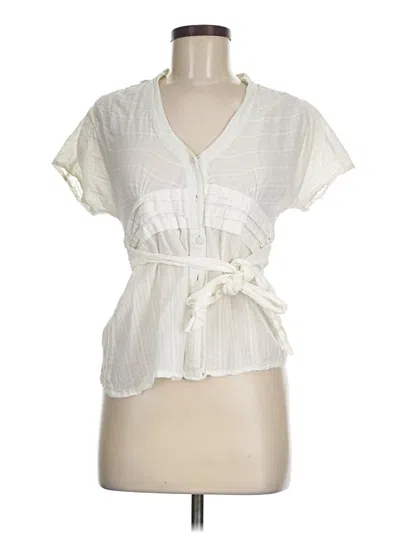 Pre-owned Flying Tomato Short Sleeve Blouse In White