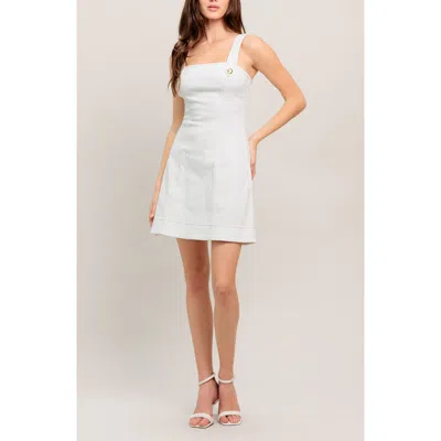 Flying Tomato Sleeveless Denim Minidress In White