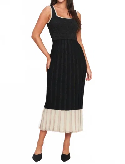 Flying Tomato Sleeveless Knit Midi Dress In Noir Black In Multi