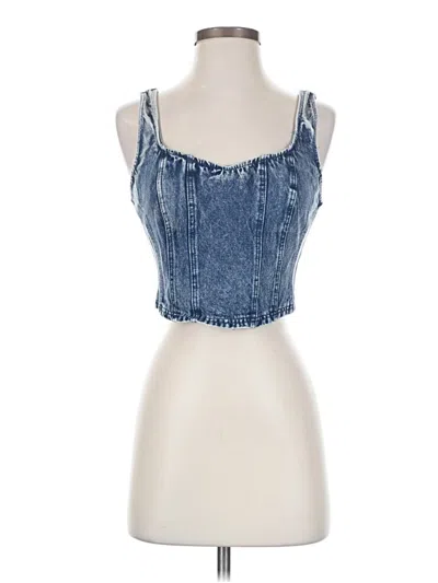 Pre-owned Flying Tomato Sleeveless Top Blue Sweetheart Neckline Tops