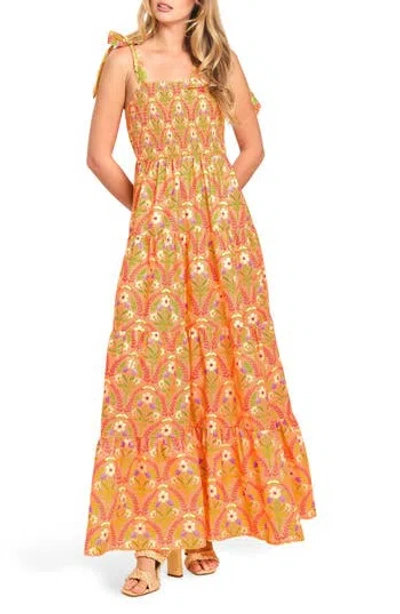 Flying Tomato Smocked Maxi Dress In Orange