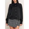 Flying Tomato Solid Button-up Shirt In Black