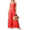 Flying Tomato Solid Wide Leg Jumpsuit In Orange