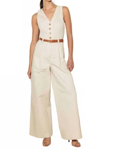 Flying Tomato Solid Woven Jumpsuit In Almond In Neutral