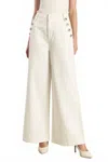 Flying Tomato Solid Woven Pant In White In White