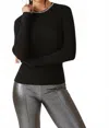 Flying Tomato Stella Rhinestone Top In Black In Black