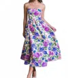 Flying Tomato Strapless Floral Print Midi Dress In Multi In Multi
