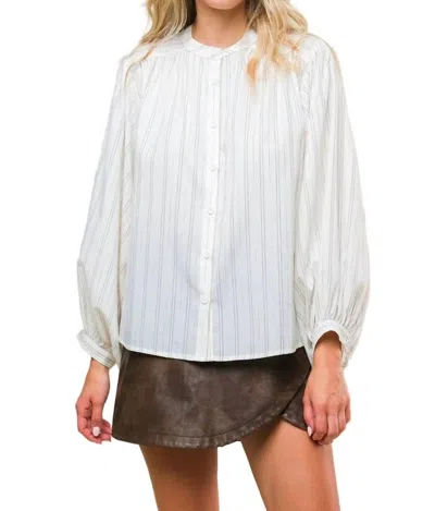 Flying Tomato Stripe Classic Button Up Shirt In White