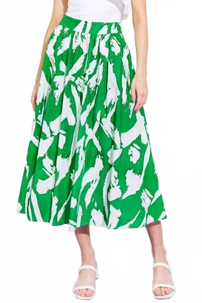 Flying Tomato Summer Getaway Skirt In Rich Green And Abstract Print In Animal Print