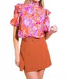 Flying Tomato Sunset Bloom Blouse In Pattern In Multi