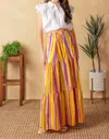 Flying Tomato Sunset Summer Maxi Skirt In Magenta Multi In Multi