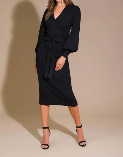 Flying Tomato Sweater Midi Dress In Black