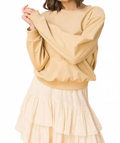 Flying Tomato Sweatshirt Top In Tan In Multi