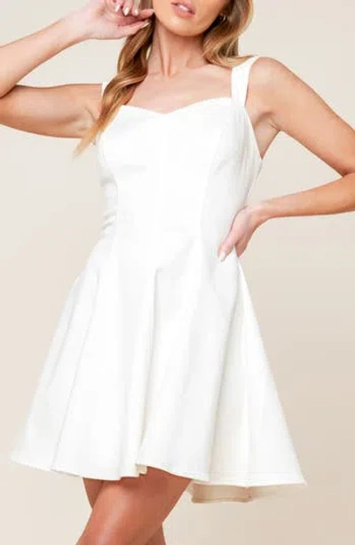 Flying Tomato Sweetheart Denim Minidress In White