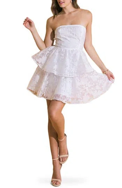 Flying Tomato Textured Floral Cocktail Minidress