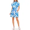 Flying Tomato Tie Waist Button-up Minidress In Blue