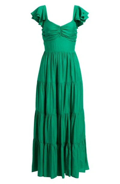 Flying Tomato Tiered Maxi Dress In Green
