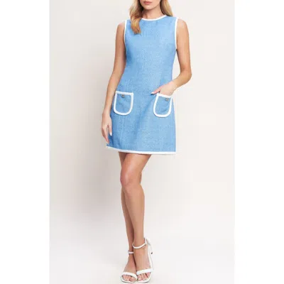 Flying Tomato Tweed Minidress In Blue