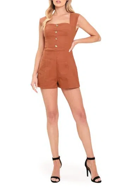 Flying Tomato Twill Romper In Terracotta