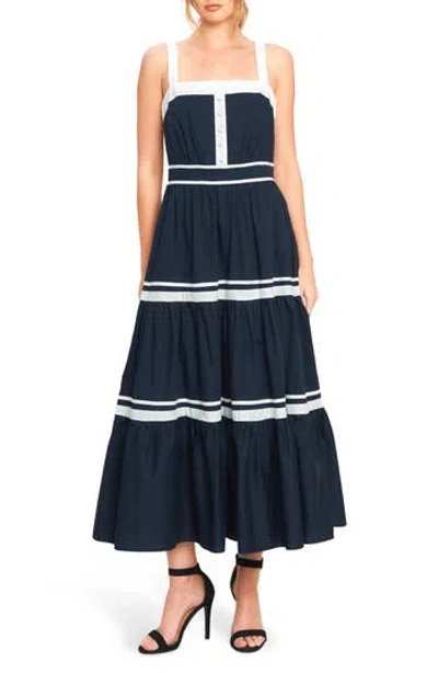 Flying Tomato Two Tone Sleeveless Tiered Maxi Dress In Multi