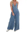 Flying Tomato Urban Blues Denim Jumpsuit In Light Denim In Blue
