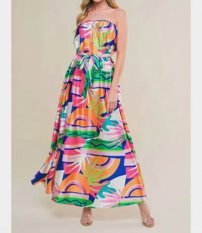 Flying Tomato Vacation Dress In Navy/pink