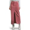 Flying Tomato Washed Corduroy Maxi Skirt In Pink