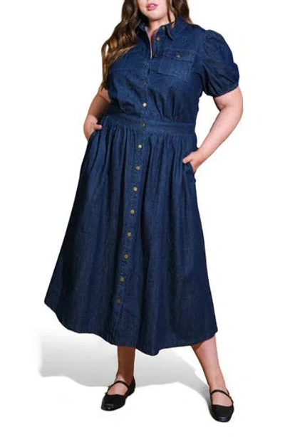 FLYING TOMATO FLYING TOMATO WASHED DENIM SHIRTDRESS