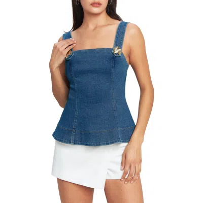 Flying Tomato Washed Denim Tank In Blue